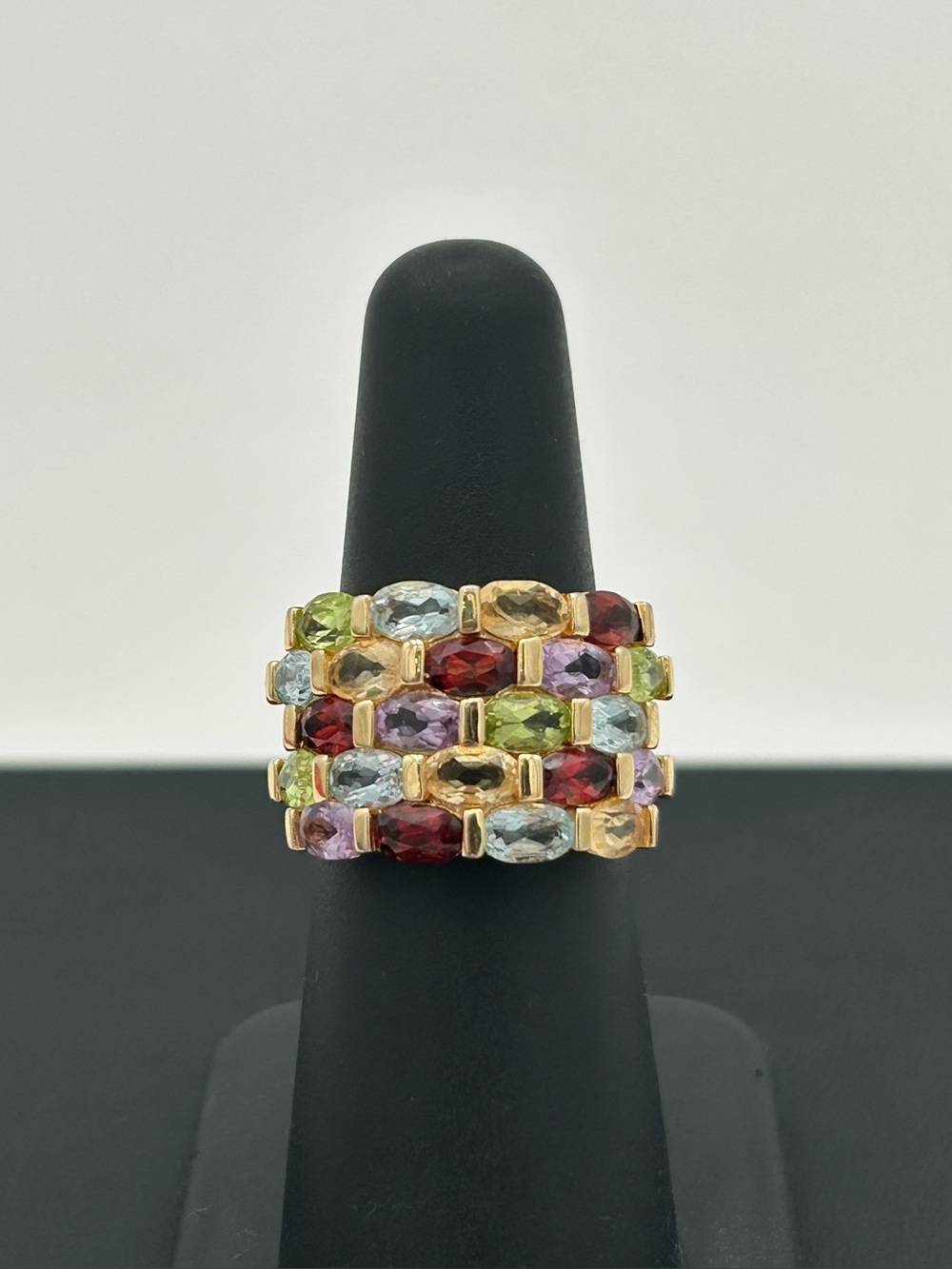 Ross-Simons Gold-Tone Sterling Silver Multicolor Gemstone Ring